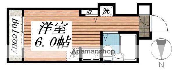 コンフォート長津田(ワンルーム/2階)の間取り写真
