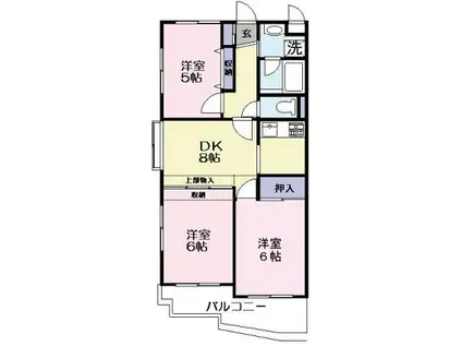 メイプル戸田公園(3DK/2階)の間取り写真