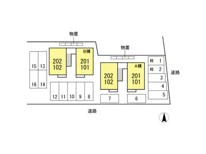 サンシャインコーポ A棟(2DK/1階)の間取り写真