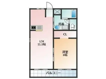 レジデンス鼓ケ浦(1LDK/1階)の間取り写真