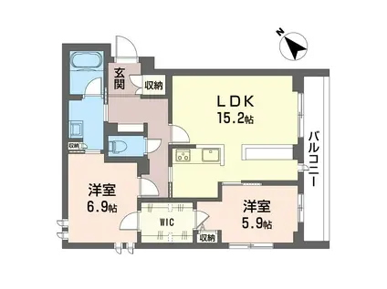 カーサ オギクボ プリマヴェーラ(2LDK/2階)の間取り写真