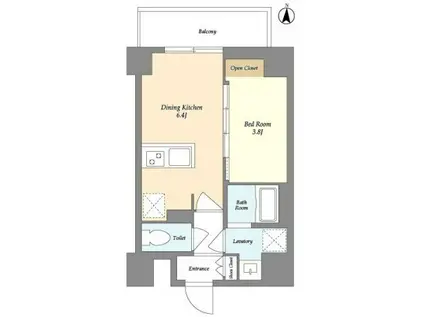 VORT扇橋RESIDENCE(1DK/7階)の間取り写真