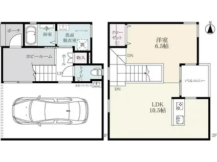 プレミアムガレージ高木瀬(1SLDK/1階)の間取り写真