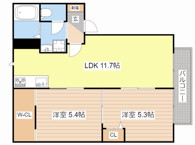 メゾン安土館(2LDK/2階)の間取り写真