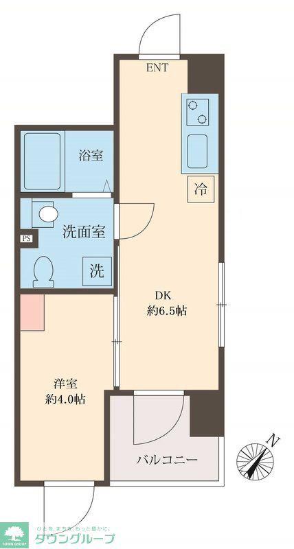 スフィア日本橋富沢町(1DK/4階)の間取り写真