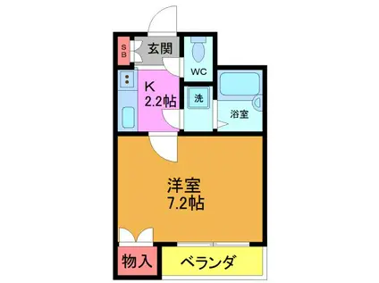 フラワー榎本II(1K/1階)の間取り写真