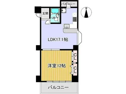 荘苑ひがし栄(1LDK/5階)の間取り写真