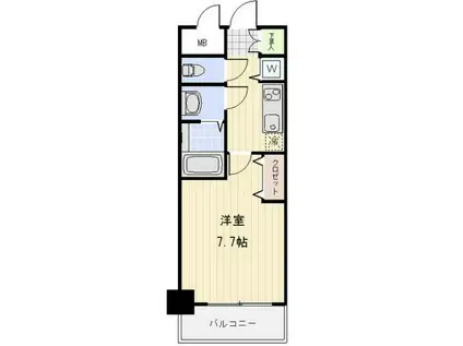 メゾン・ド・ヴィレ高輪魚らん坂(1K/2階)の間取り写真