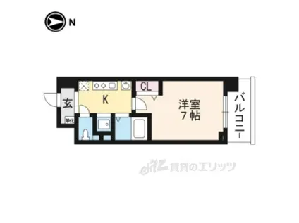 プレミアムステージ京大前209(1K/2階)の間取り写真