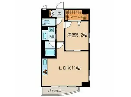 グランディール経堂(1LDK/3階)の間取り写真
