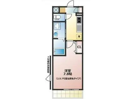 東武東上線 みずほ台駅 徒歩6分 3階建 築7年(1K/3階)の間取り写真