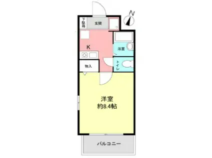 サテライト芦屋宮塚(1K/2階)の間取り写真