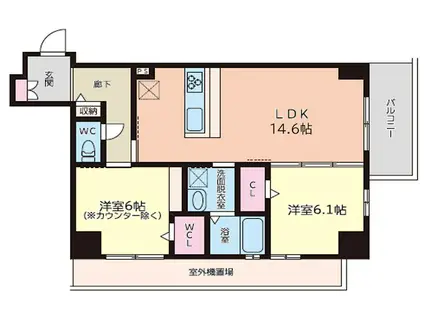 TGボナール浅川台 B棟(2LDK/7階)の間取り写真