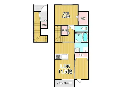四倉/2DK(2LDK/2階)の間取り写真