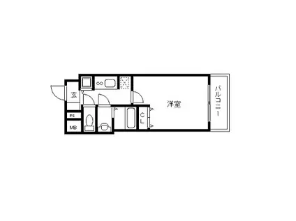 レオンコンフォート本町(1K/14階)の間取り写真
