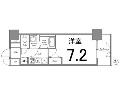アドバンス名古屋アウリィ(1K/4階)の間取り写真