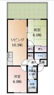アビテフォーレ(2LDK/1階)の間取り写真