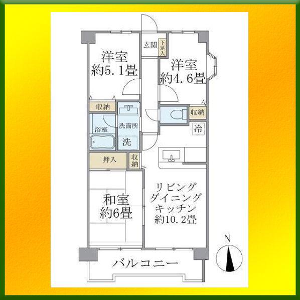 エマーレ保谷(3LDK/4階)の間取り写真