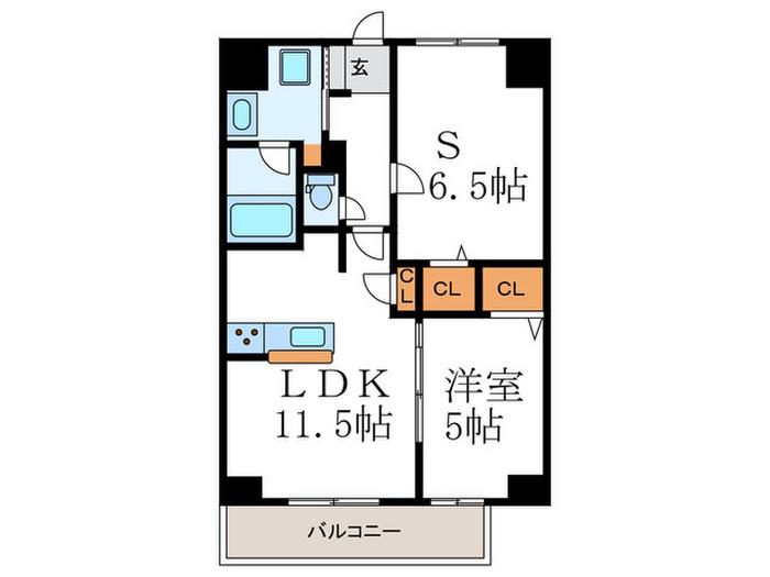 サウスシャノイチ(1SLDK/4階)の間取り写真