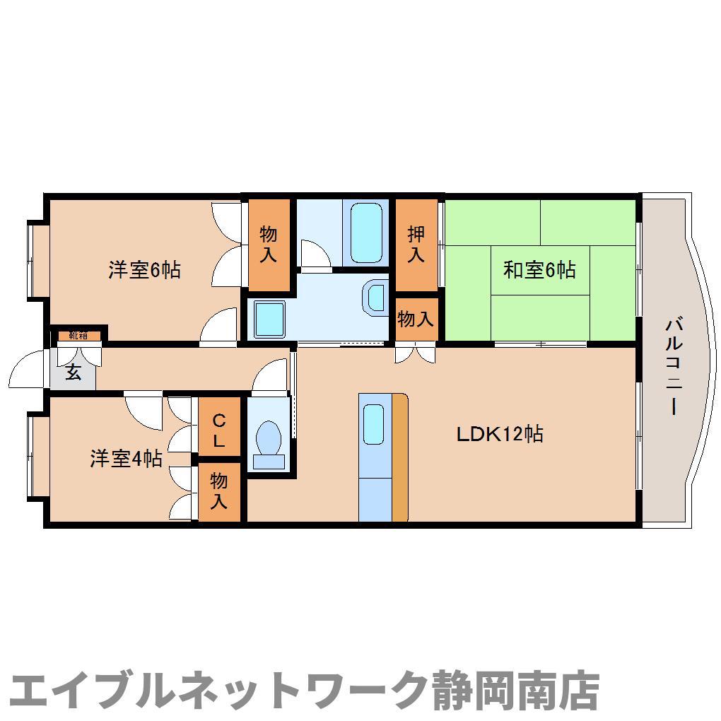 クレベール(3LDK/3階)の間取り写真