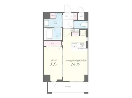 ハピネスガーデン新大阪(1LDK/5階)の間取り写真