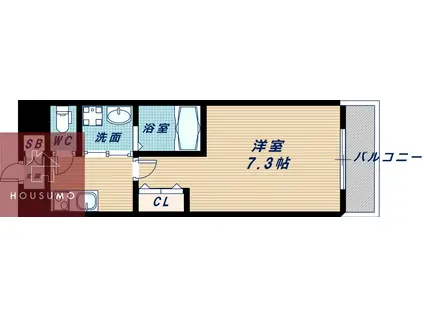 グローリア新北野(1K/3階)の間取り写真