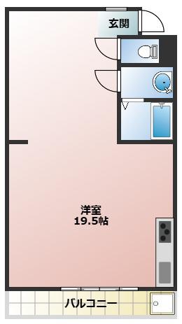 魚住コーポA棟(ワンルーム/1階)の間取り写真