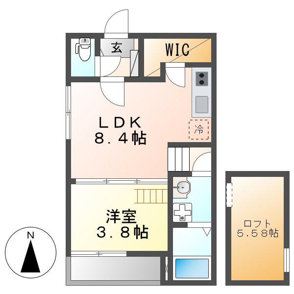 フォーラムエス(1LDK/2階)の間取り写真
