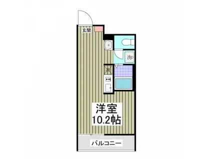 エムクォート矢部(ワンルーム/3階)の間取り写真