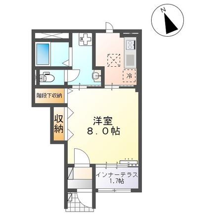 クレストール泉中央(1K/1階)の間取り写真