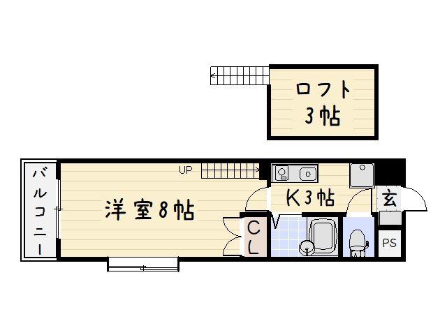 メゾンOM(1K/4階)の間取り写真