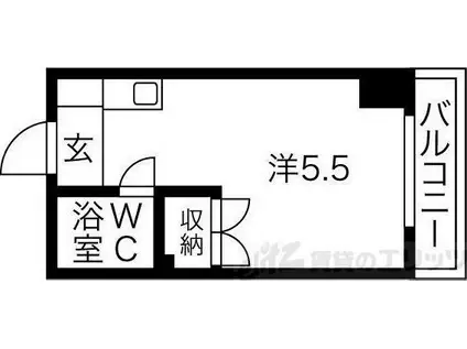 カルム千里山II(ワンルーム/2階)の間取り写真