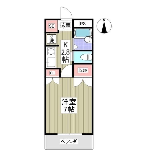 KICORT(1K/1階)の間取り写真