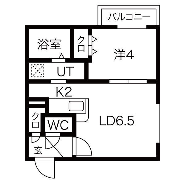 BOULE・DE・NEIGE(1LDK/2階)の間取り写真