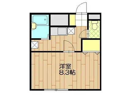 アムール初雁(1K/2階)の間取り写真