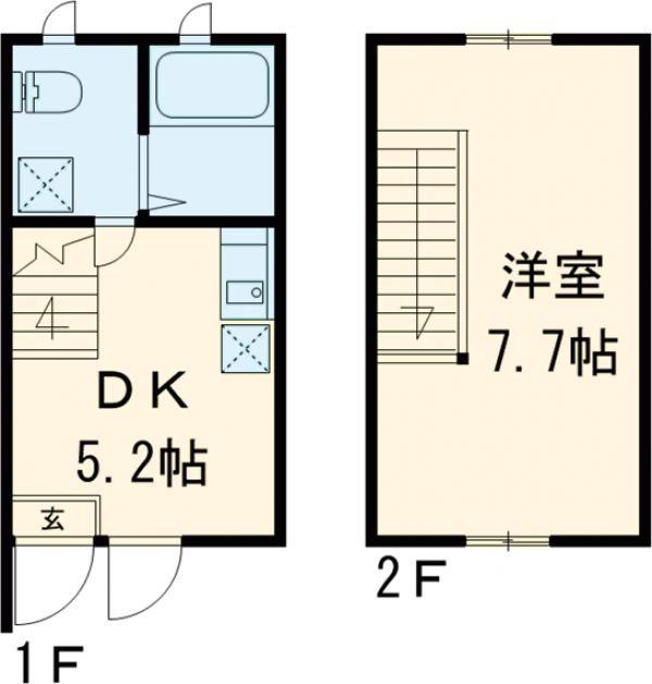 サンマリノ湯納楚(1DK/1階)の間取り写真