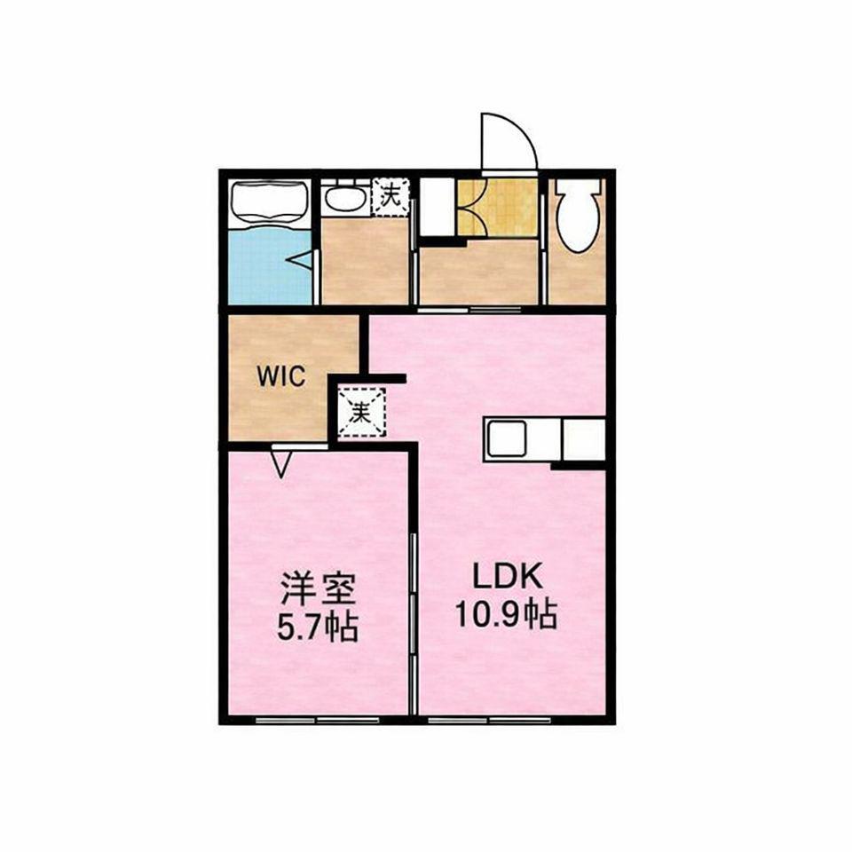 ソラーレハイム(1LDK/1階)の間取り写真