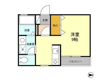 フルール(ワンルーム/2階)の間取り写真