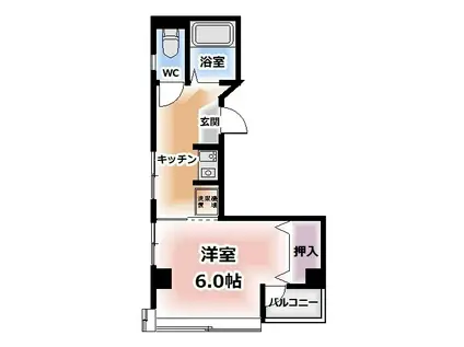 カサデナカノ(1K/4階)の間取り写真