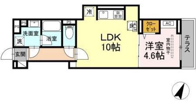 セレスティア上鷺宮II(1LDK/1階)の間取り写真