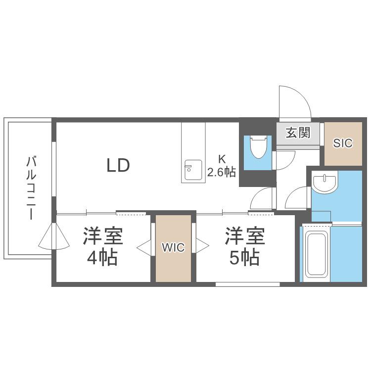 DOMAIN23(2LDK/1階)の間取り写真