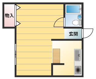 KMビル(ワンルーム/4階)の間取り写真