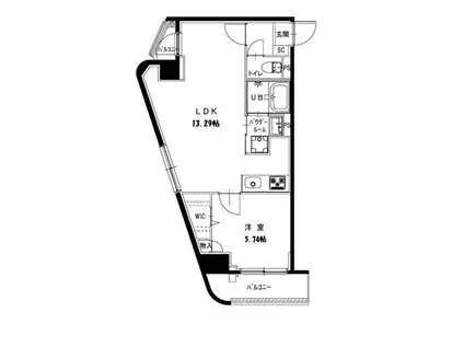 GRACE HILL(1LDK/3階)の間取り写真