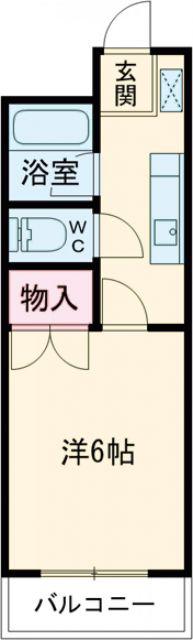アルム大和町(1K/4階)の間取り写真