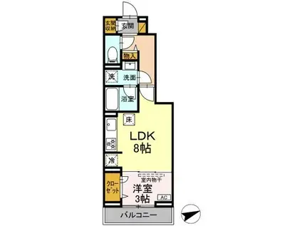 イースト COTE(1LDK/1階)の間取り写真