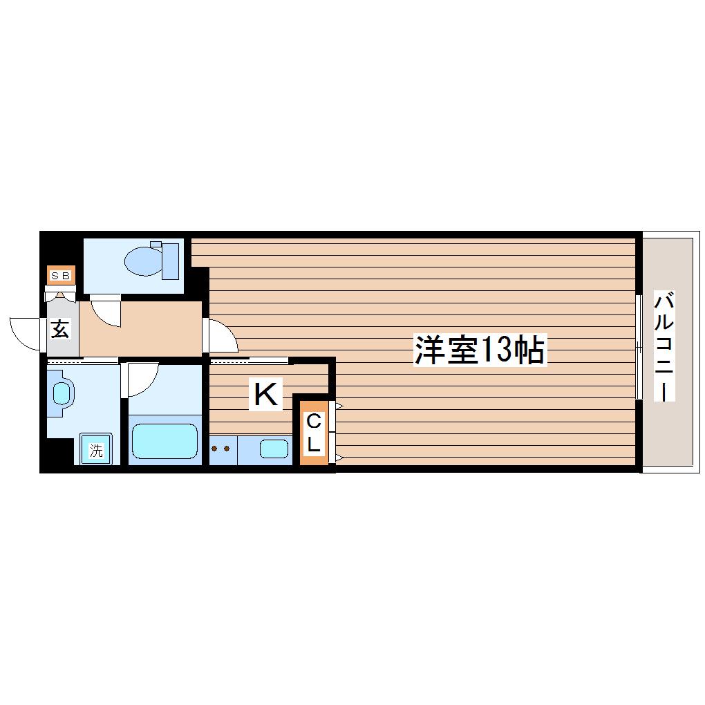 ツインプラザ幸(1K/6階)の間取り写真