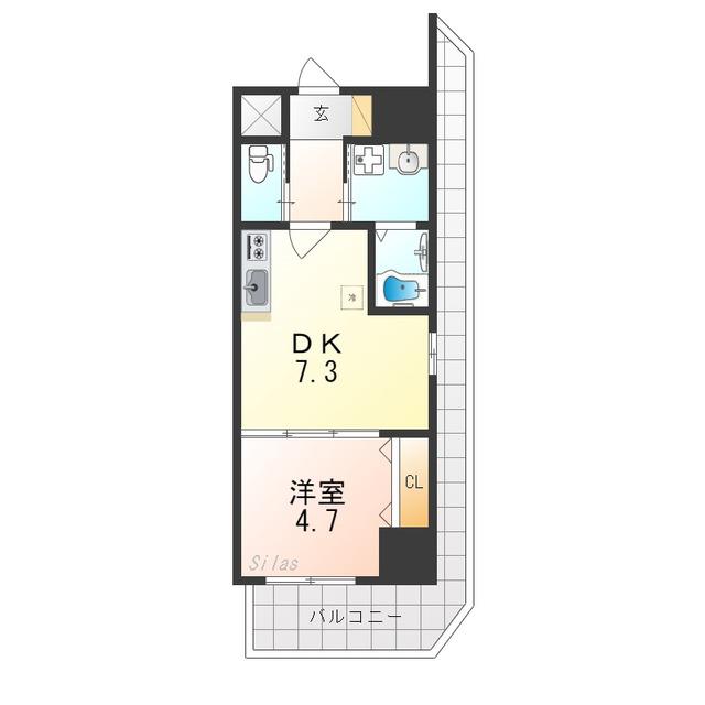 グランビア深井(1DK/6階)の間取り写真