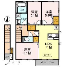 グロリア(3LDK/1階)の間取り写真