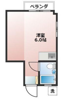 ヴィラ青山(ワンルーム/3階)の間取り写真