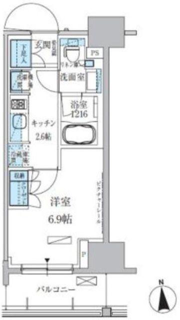 パークアクシス上野三丁目(1K/3階)の間取り写真